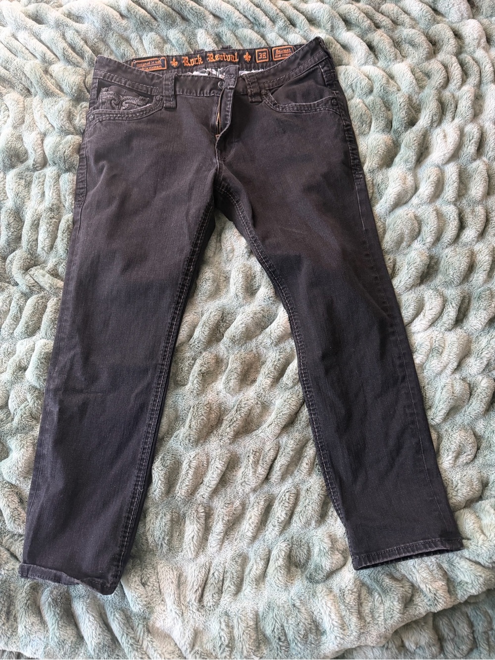 Rock Revival Slim Straight Jeans in Black